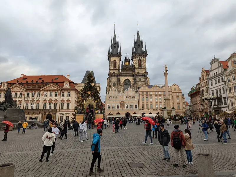 The Christmas market in Prague, Czech Republic