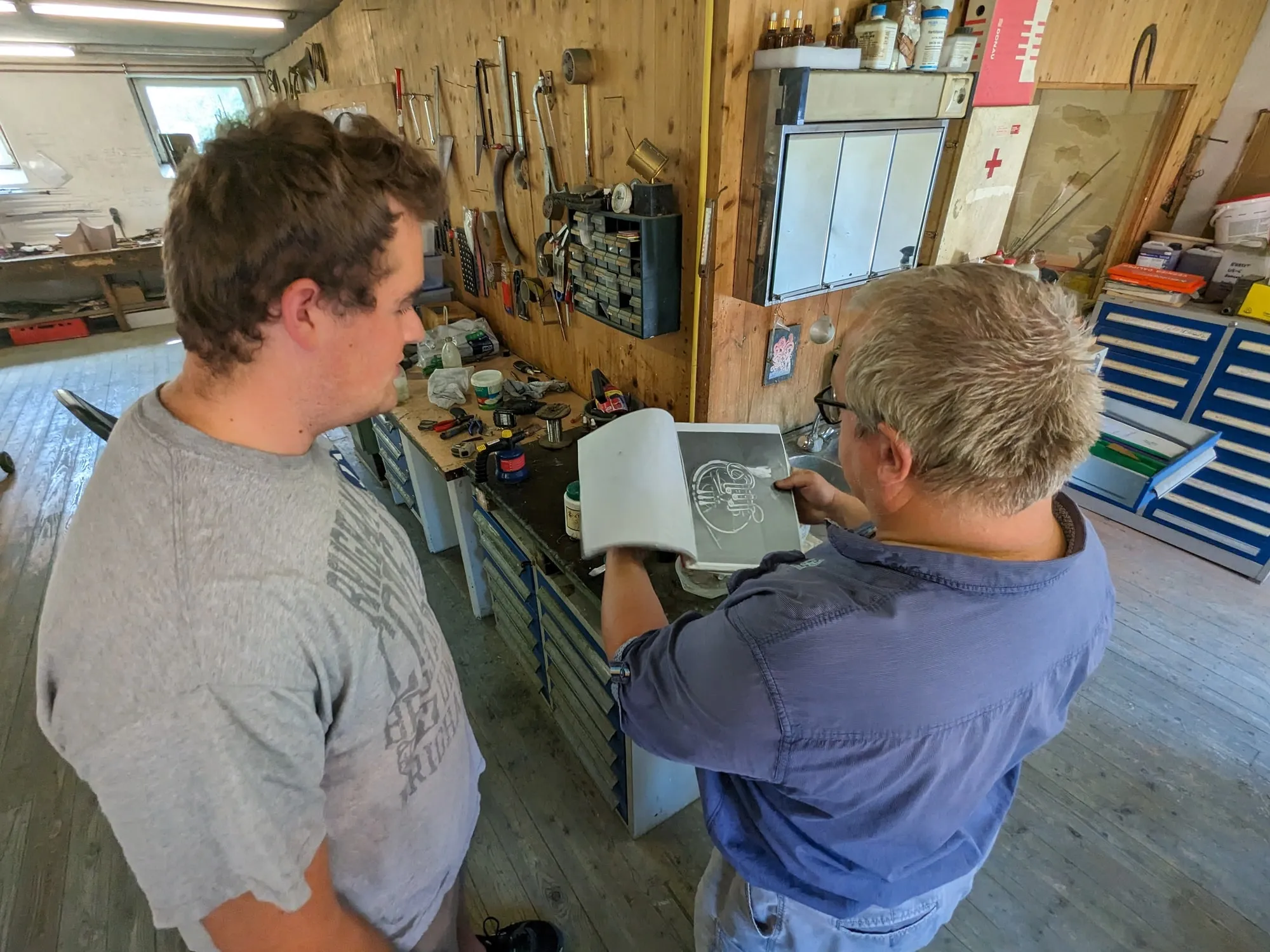 Andreas Jungwirth's horn workshop in Freischling, Austria, photographed on one of our own trips