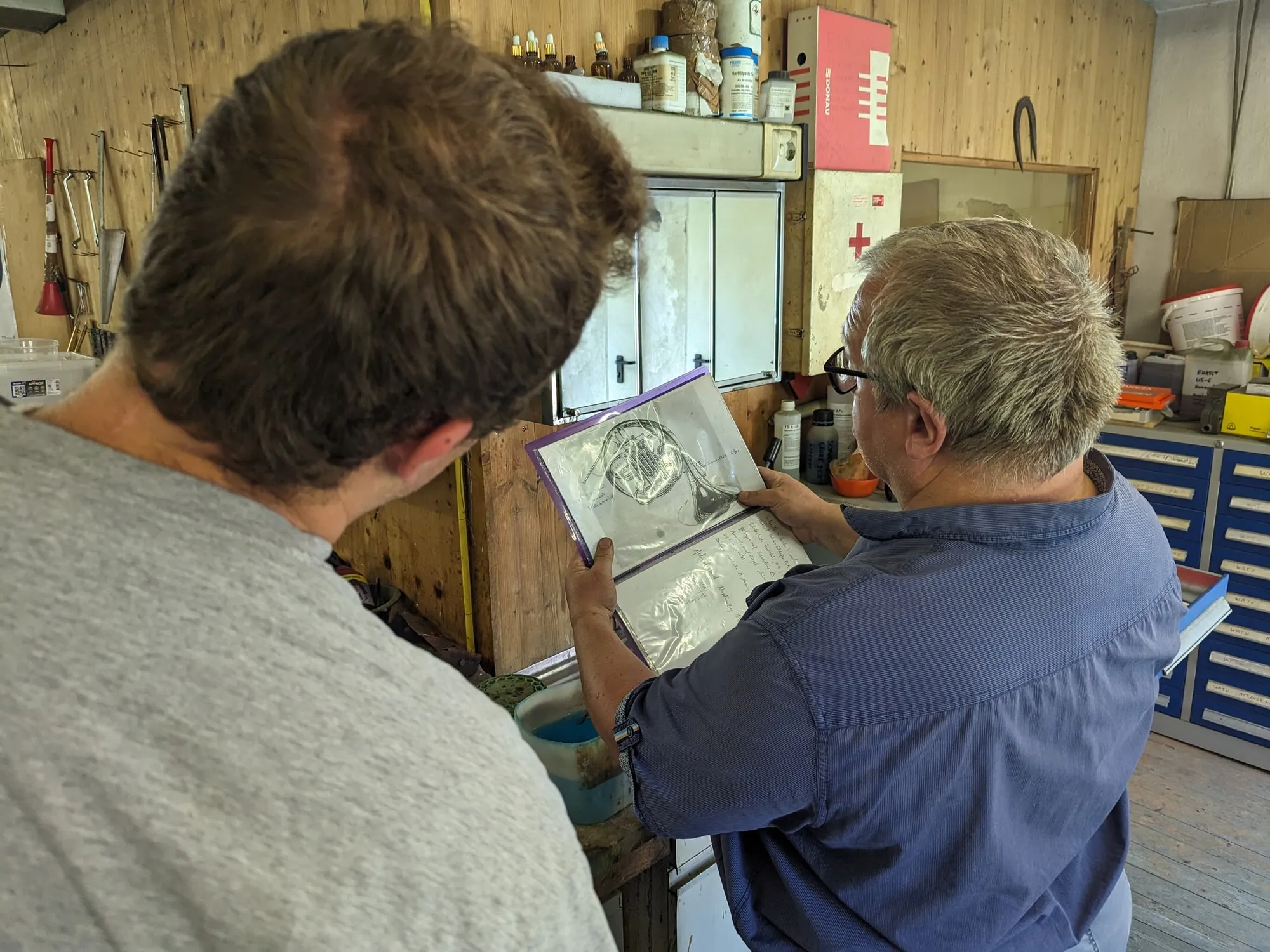 Andreas Jungwirth's horn workshop in Freischling, Austria, photographed on one of our own trips