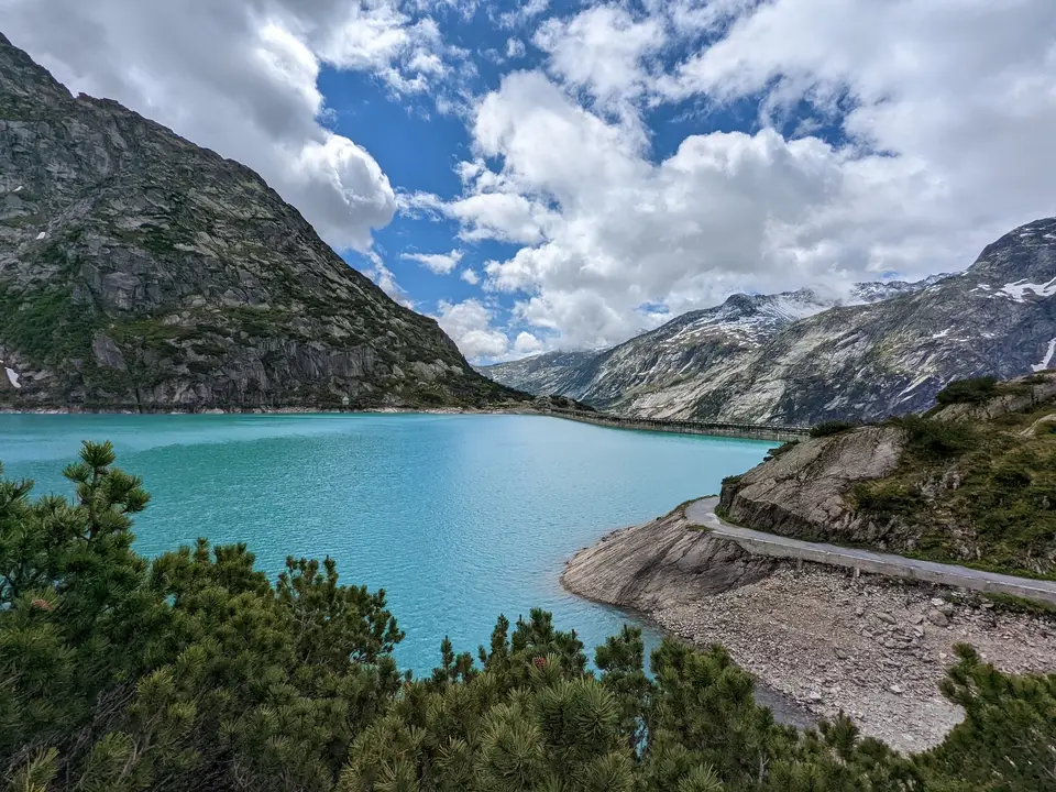 The whole lake from the path above