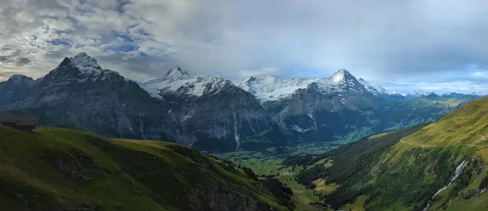 The peaks across the valley, cloud breaking up