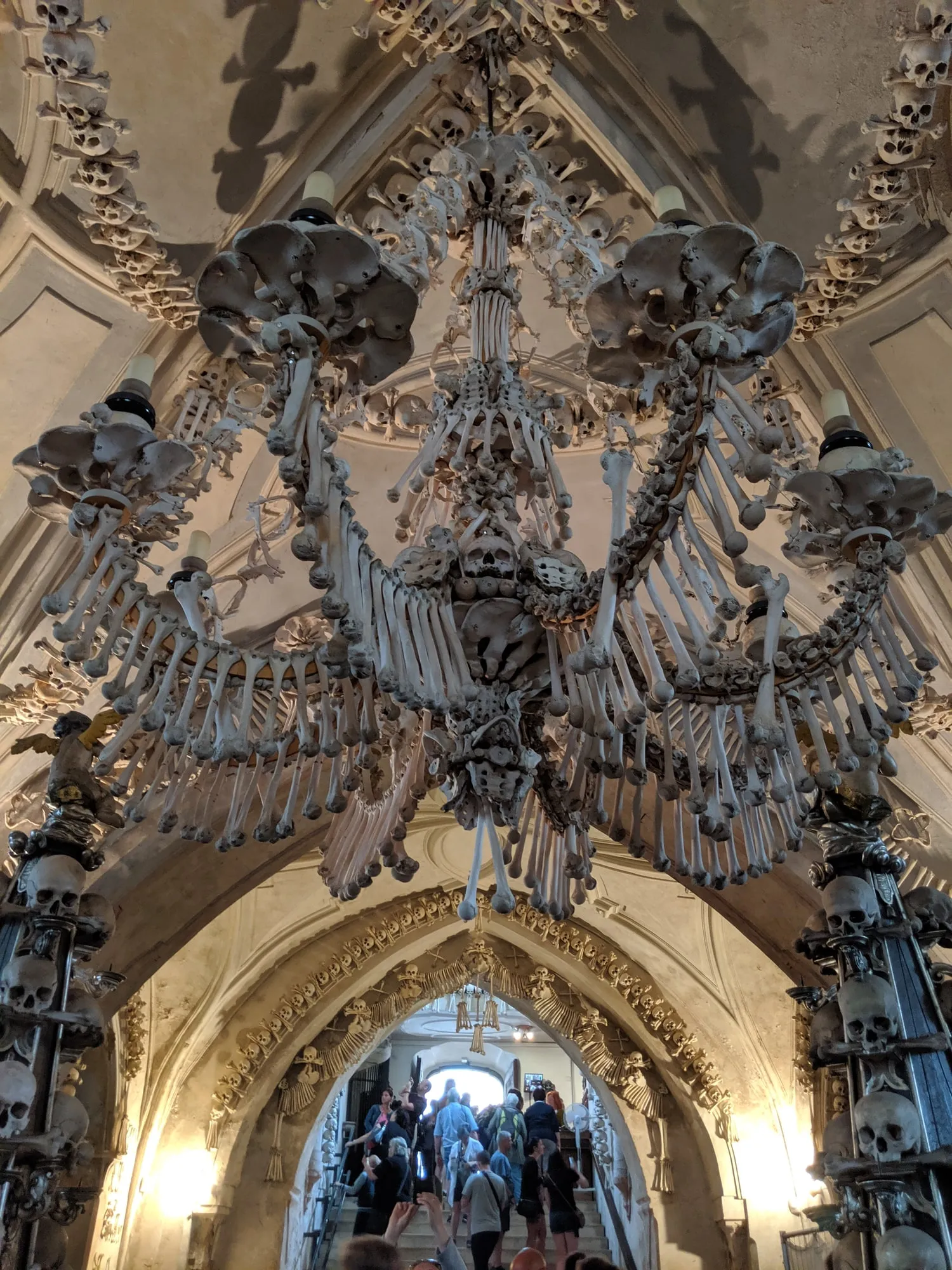The bone chandelier in the ossuary