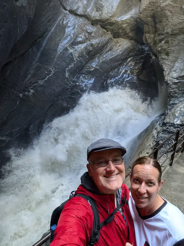 At Trümmelbach, the water coming through hard