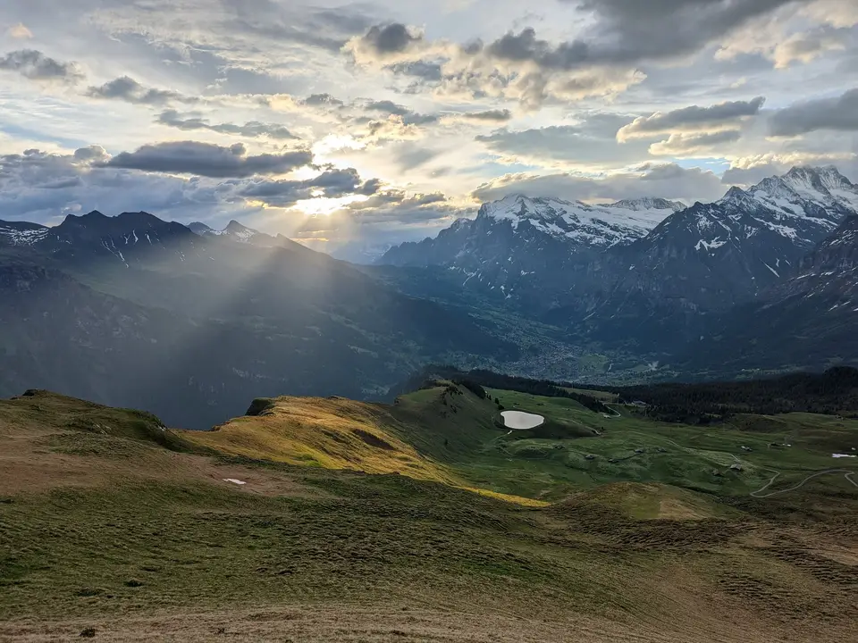 Sun coming through over the ridge