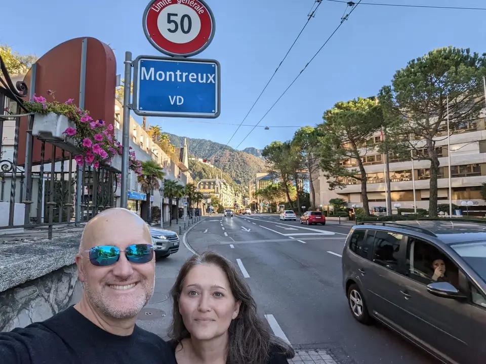 At the Montreux town sign