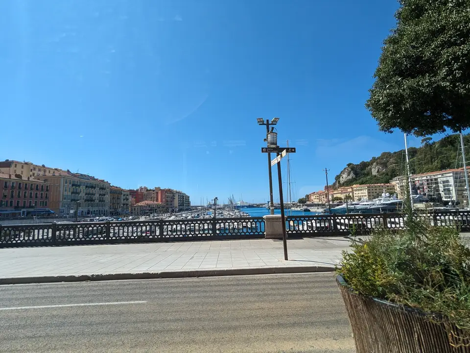 The bay curving away along the front