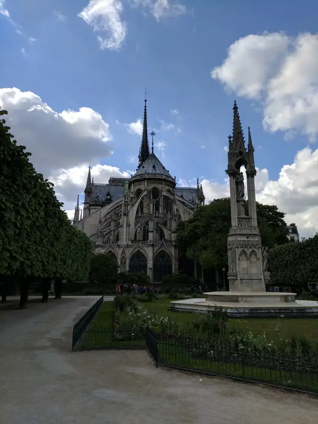 Notre-Dame from the garden behind