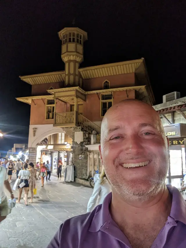 In the Old Town at night, the shops still open