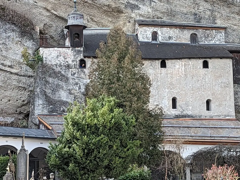 The catacomb chapels in the cliff face