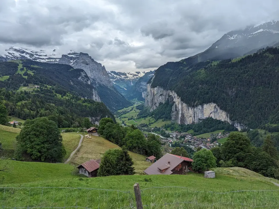 The valley from the meadows above the village