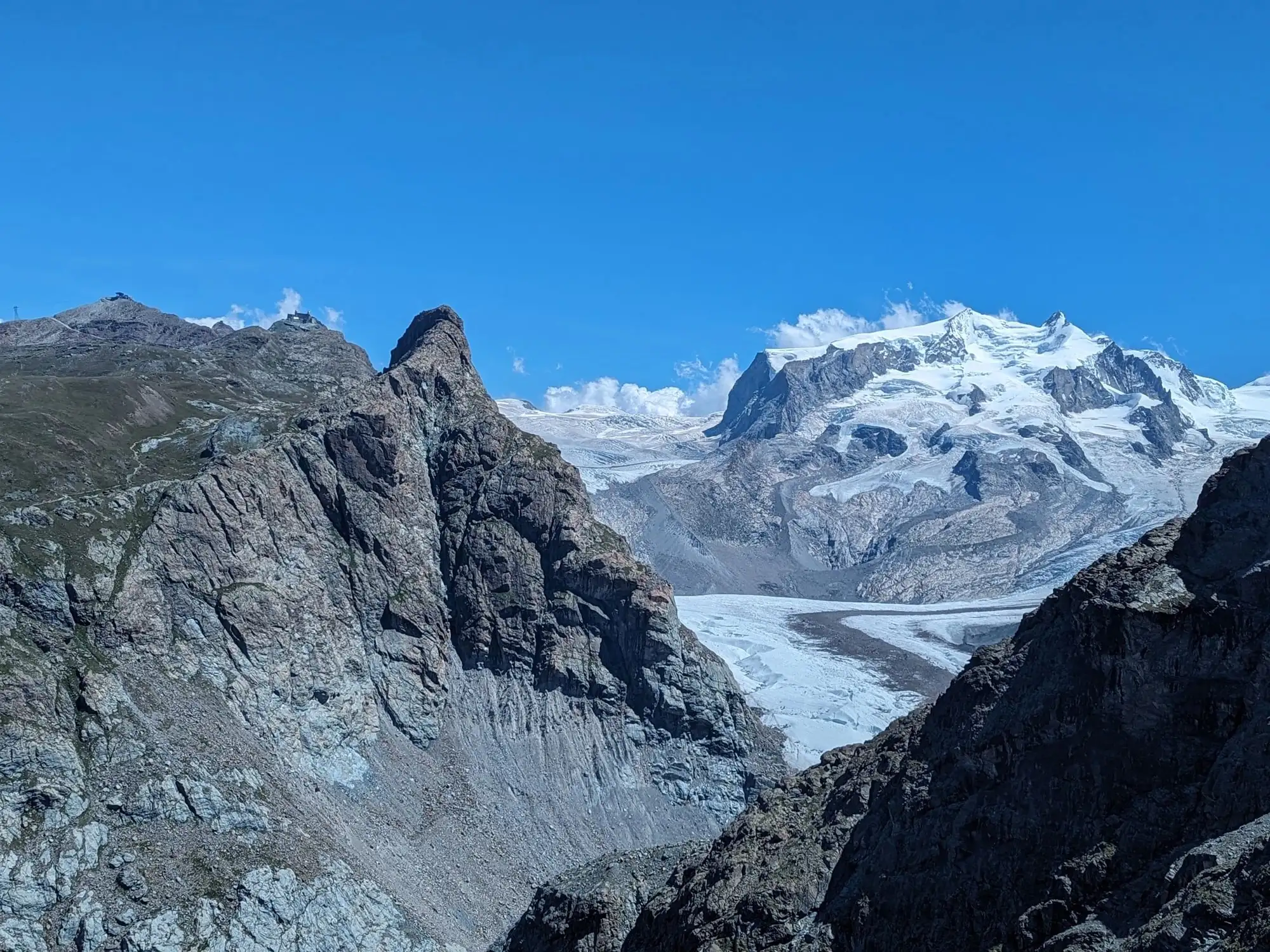Monte Rosa and the Gorner glacier above Zermatt, Switzerland, photographed on one of our own trips