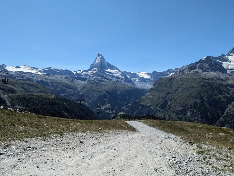 The track back down toward the village
