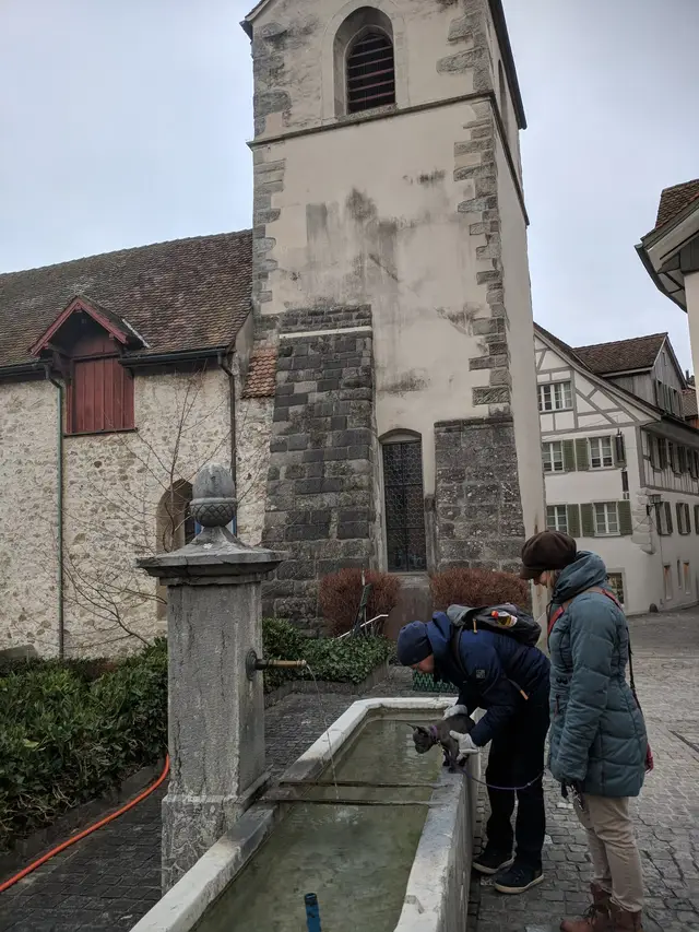 A fountain in a quiet corner of the Old Town